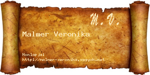 Malmer Veronika névjegykártya